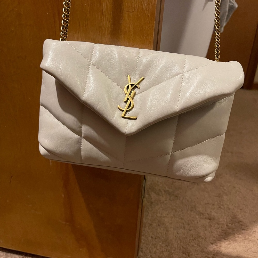 Saint Laurent Loulou Toy Puffer Lamb Gold Small